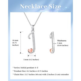 Mesovor 925 Sterling Silver Initial Necklace for Women, Dainty Sterling Silver Letter Cubic Zirconia Necklace Jewelry Gifts for family Mother Sister Wife (Letter-J)