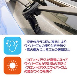 Wiper Stand HP6405 (Right Handle, Set of 2) Protects Wiper Blade and Windshield from High Heat and Snowfall in Winter and Freezing in the Burning Sun, Color: Black