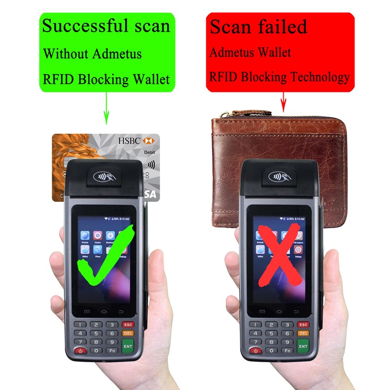 Wallet for Men Bifold Genuine Leather Zipper Wallet RFID Blocking