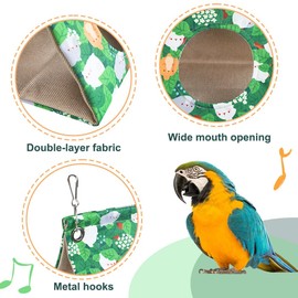 MiOYOOW Bird Hammock, Parrot Hanging Cage, Breathable Hanging Parrot Bed Bird Nest, Spring/Summer Bird Nest House for Small Animals, Dove, Hamster, Parrot