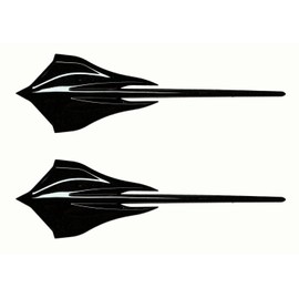 Pair Set Stingray Mako Shark Emblems Car Fish Wall Badge Repalcement for 2020-2022 Corvette C8 84316259 (Glossy Black)