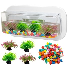 kathson Acrylic Wall Hanging Fish Bowl Wall Mounted Fish Tank Planter Fish Bubble Hanging Aquarium Hydroponic Plant Pot Betta Fish Tank Bowl for Home Decor Pot Decoration Planter