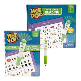 Learning Resources Hot Dots Let's Learn Reading 1st Grade, Activity Book & Interactive Pen with Instant Feedback, Over 100 Activities, Ages 6+