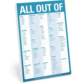 Knock Knock All Out Of Grocery List Note Pad, 6 x 9-inches (Blue)