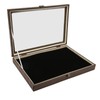 Pin Display Case Large Black PU Leather Dustproof Glass Widely