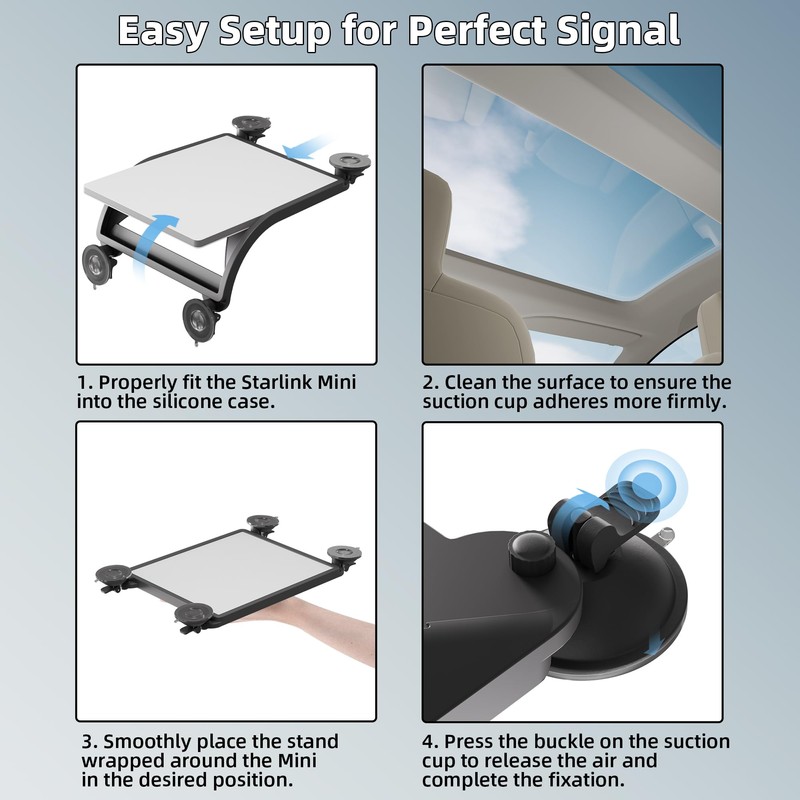 DAIERTEK Starlink Mini Car Mount Protect Silicone Case for Starlink