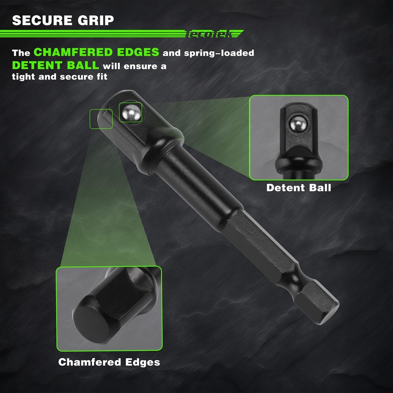 TecoTek 14 Pieces 3/8-Inch Drive Impact Socket Set, 12-Point, Metric,