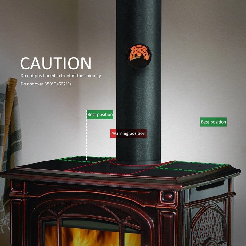 Stove Fan 6 Blades Fireplace Fan Heat Powered Fast Wind