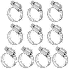 sourcing map Stainless Steel Hose Clamp, Worm Gear Clamp Adjustable 1/2"- 3/4"(13-19mm) Fuel Line Hose Clamps Duct Clamp for Pipe Plumbing Automotive Mechanical (Pack of 10)