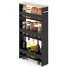 Giantex Kitchen Slim Storage Cart - 4 Tier Rolling Side