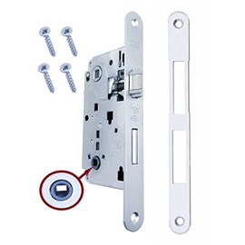 AGB Internal Door Latch Lock Recessed for Bathroom WC series CENTRO (FRONT 22x196, CHROME AND CHAIN, MATT CHROME)