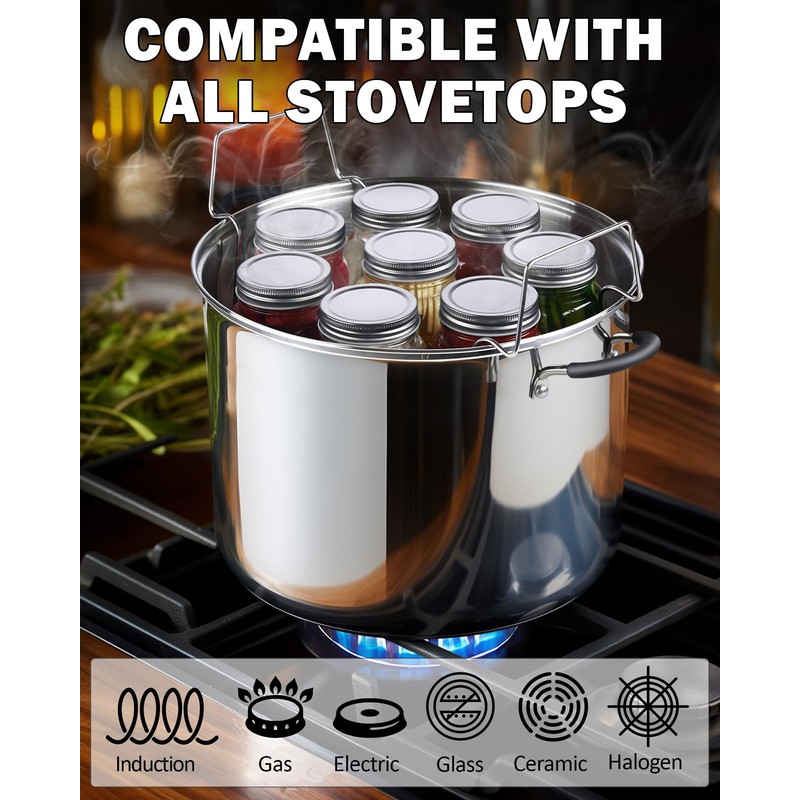 Cook N Home Water Bath Canner with Jar Rack &