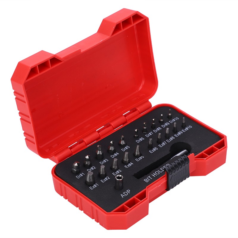 22Pcs Screw Extractor Set Damaged Broken Screw Removal Remover Tool
