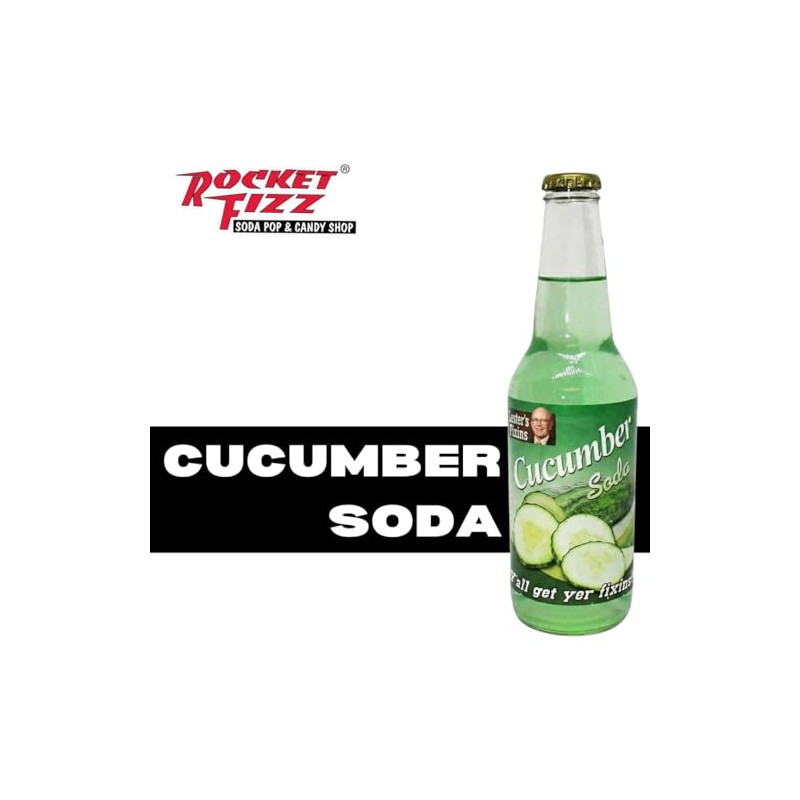 Rocket Fizz Cucumber Soda Flavor | Cane Sugar | Craft