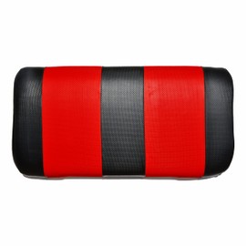 EZGO TXT Replacement Golf Cart Seat Cover Staple On Installation - 2 Piece - Premium Marine Vinyl - 5 Panel Stitching - Two-Tone (Black & Red)