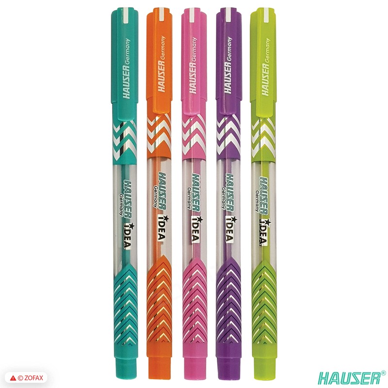 HAUSER Idea 5 x 0.7mm Tip BLUE Ballpoint Pens Smooth