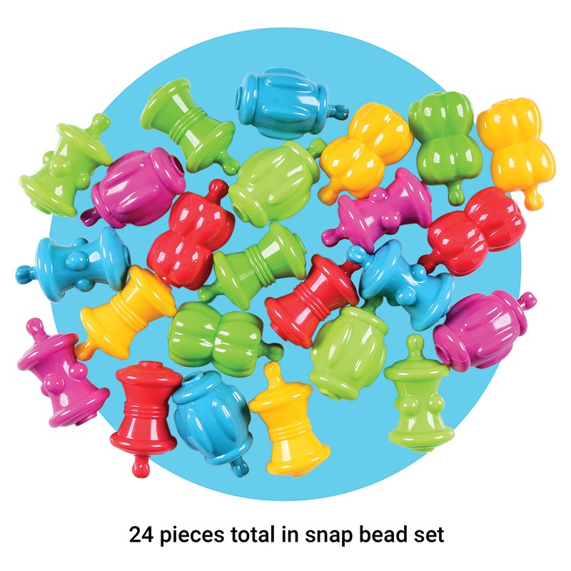 Constructive Playthings Colorful Snap Beads Set for Children and Toddlers