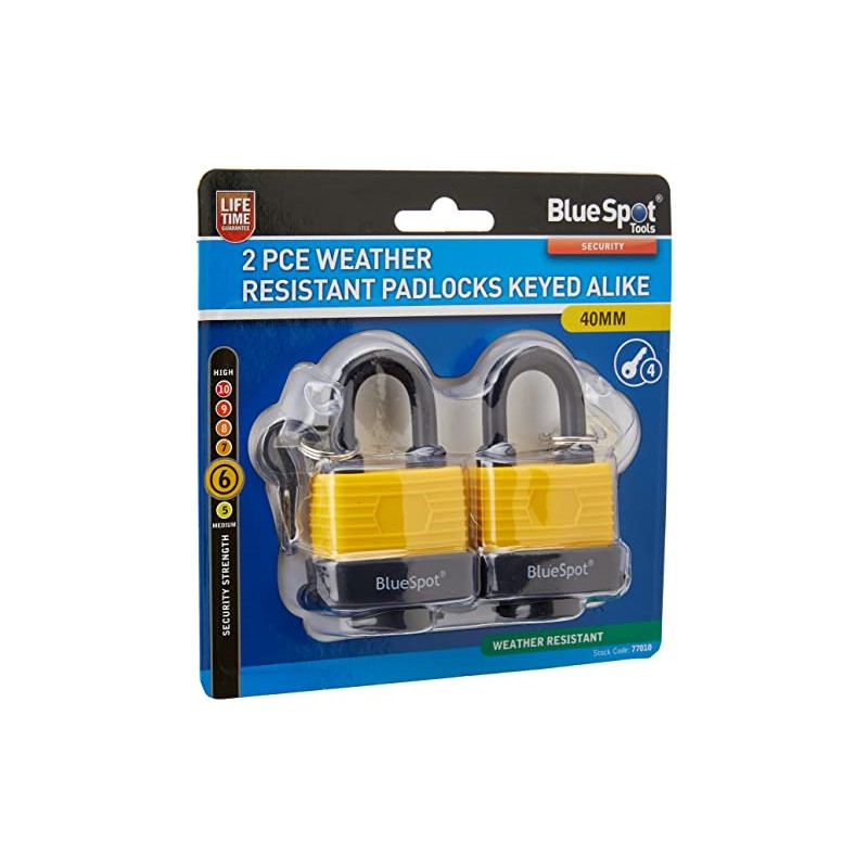 Fort Knox 77010 40 mm Weather Resistant Keyed Alike Padlocks