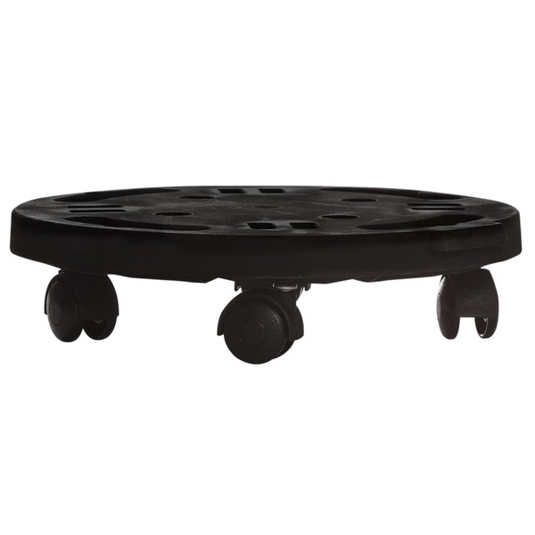 CHARMMA Plant Trolleys with Wheels 2 pcs Diameter 11.8" Black