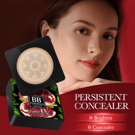 Mushroom Head Air Cushion Bb Cream,Waterproof Flawless Air Cushion Foundation,Air Cream Cushion Foundation,Moisturizing Concealer,Waterproof,Bb Cream With Mushroom Makeup Sponge,Easy To Apply