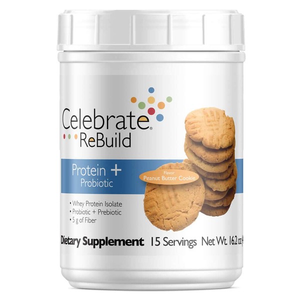 Celebrate Vitamins - Rebuild Protein + Probiotic - Peanut Butter Cookie - 15 Serving Tub