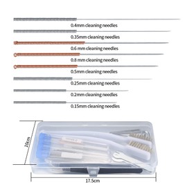 3D Drucker Düsenreinigungsnadeln Reinigungsset, 44 Stk 3D Drucker Düse Reinigung Kit, 0,15/0,25/0,35/0,4/0.5/0.6/0.8mm Düsennadeln für 3D Drucker Reinigungsset, Düsenreiniger Nadeln Kit