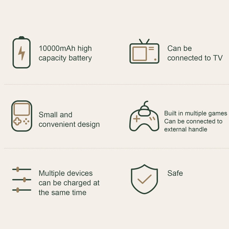 Handheld Game Console Recycle Chargeable Portable Retro Mini Lightweight 10000mAh