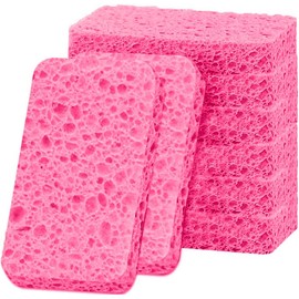 6 - Pack Non-Scratch Scrub Sponges - Sponges for Dishes and Washing Dishes, Cleaning Sponges for Kitchen Home and More（Pink）