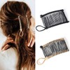 Bartosi 2Pcs Banana Hair Clip Stretchy Banana Hair Combs Ponytails