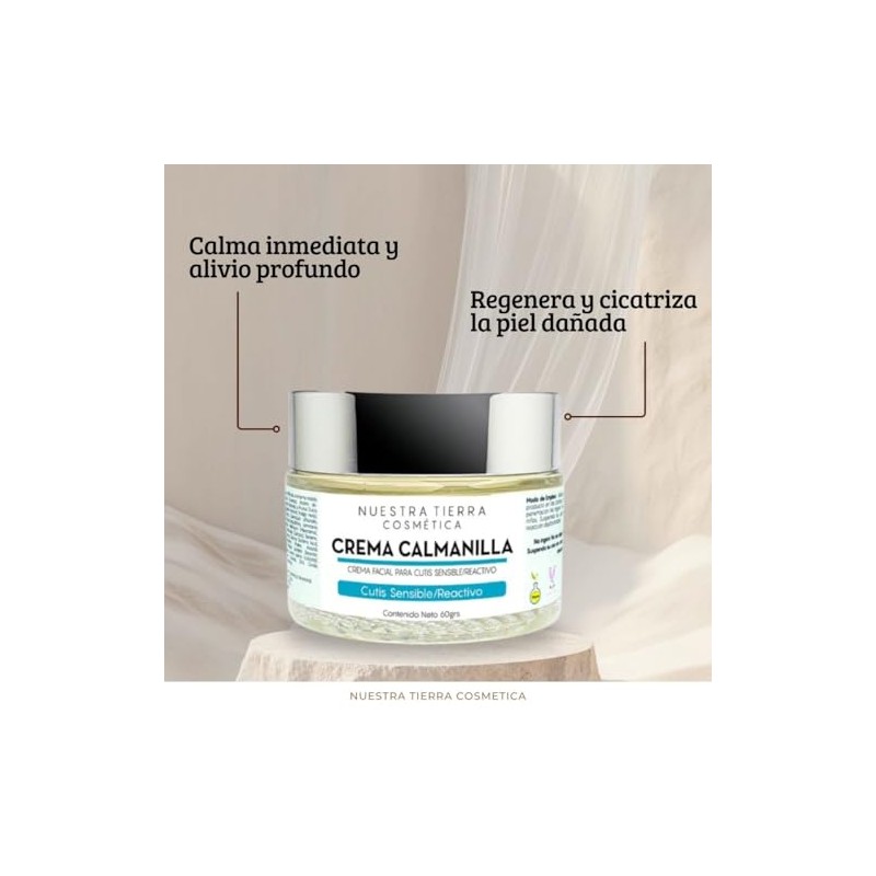 Nuestra Tierra Cosmética Crema Calmanilla Cutis Sensible Reactivo Facial Hidratante