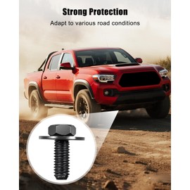 8Pcs 12mm Top Front Skid Plate Bolts with Gasket Compatible with Toyota Tacoma 1995-2003 4Runner 1996-2023 FJ Cruiser 2007-2014 Land Cruiser 2008-2010 Tundra 2000-2010 Sequoia 2001-2007, Black