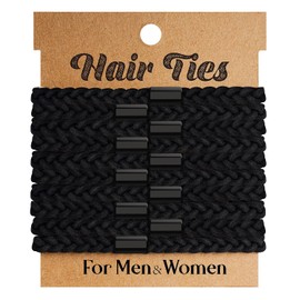 EasYoung 10 Gomas Trenzadas Para Cabello Grueso Y Rizado Sin Pliegues Para Hombres Y Mujeres Con Cabello Largo 02.10 piezas negras