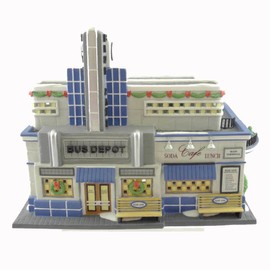 Department 56 Christmas In The City "Blue Line Bus Depot"
