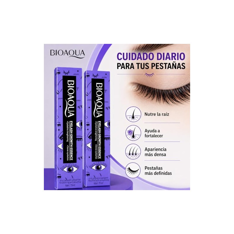 BIOAQUA Pack 2 Serum para Cejas, Pestañas, Línea del Cabello