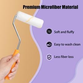 Mister Rui 4" Paint Roller Set and 2" Small Paint Rollers for Painting, Used with All Paints and Finishes