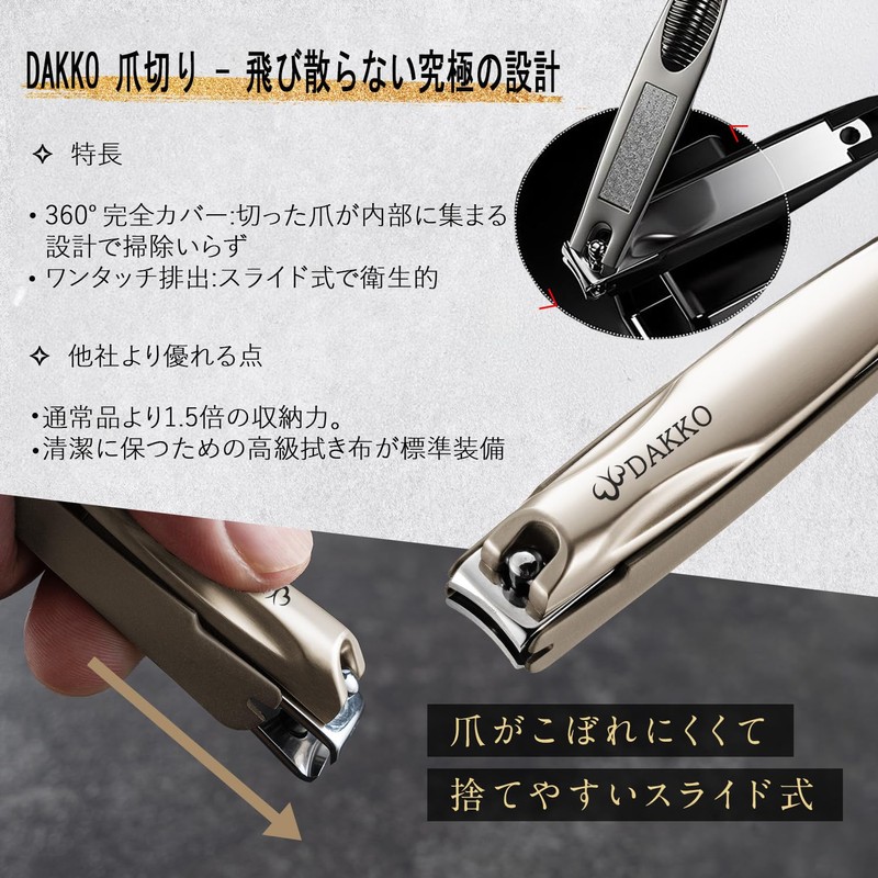 Dakko Nail Clippers, Premium Series Finest Sharpness Ever, [Sharpness That