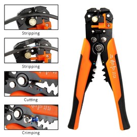 Adjustable Cable Wire Stripper - Automatic Wire Crimping Tool, DIY Cable Stripper - Professional and Super Sharp Crimping Pliers for Cable Cutting (Yellow)