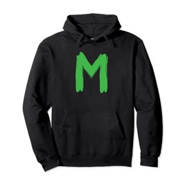 Creative Bold Green Letter M - Design Alphabet - Marker Pullover Hoodie