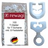 rewagi 100 T-gliders, curtain hooks and 8 locks for T-rails,