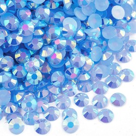 Blinginbox 500pcs 6mm AB Resin Flatback Rhinestone for Crafting,Flatback Round Jelly Rhinestones Bedazzling Non Hotfix Crystal Gems for Nails Face Makeup Tumblers Mugs DIY Crafts.(lt.Sapphire AB)
