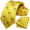 HISDERN Men's Ties Animal Pattern Tie Pocket Square Wedding Business