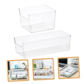 DOITOOL 2pcs Acrylic Desktop Drawer Organizers Adjustable Dividers for Office Supplies Cosmetics Sundries Sorting and Desk Storage
