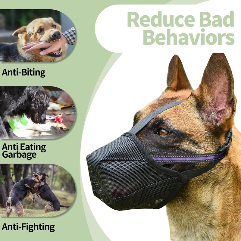 Dog Muzzle - Soft Mesh Muzzle for Small Medium Large