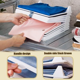 Shirt Folder Board, 10 PCS Clothes Folding Board, Stackable Shirt Organizer for Closet Storage Pants Shorts (14.56"Lx11.22"Wx2.16"H)