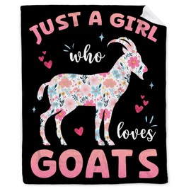 Goat Blanket Goat Gifts for Goat Lovers Just A Girl Who Loves Goats Blanket for Women Girls Soft Flannel Cozy Lightweight Throw Blankets for Couch Bed Sofa Small 50×40in for Kid/Child
