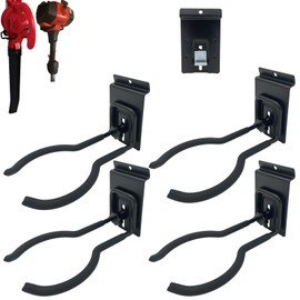 Juformin Adjustable Slatwall Hooks, Lockable Slatwall Weedeater Hanger, String Trimmer Hanger, Power Tool Hanger for slatwall Accessories, Utility Hooks for Garage Storage 8" 4 Pcs