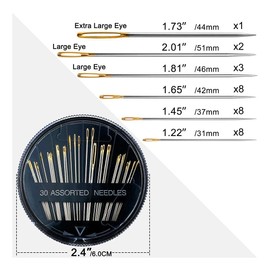 LuLiyLdJ Sewing Needles, Hand Needles, 30 Sewing Needles, Hand Sewing Needles, Embroidery Needles Including All Lengths Needed for Hand Sewing (3.1 cm to 5.1 cm)