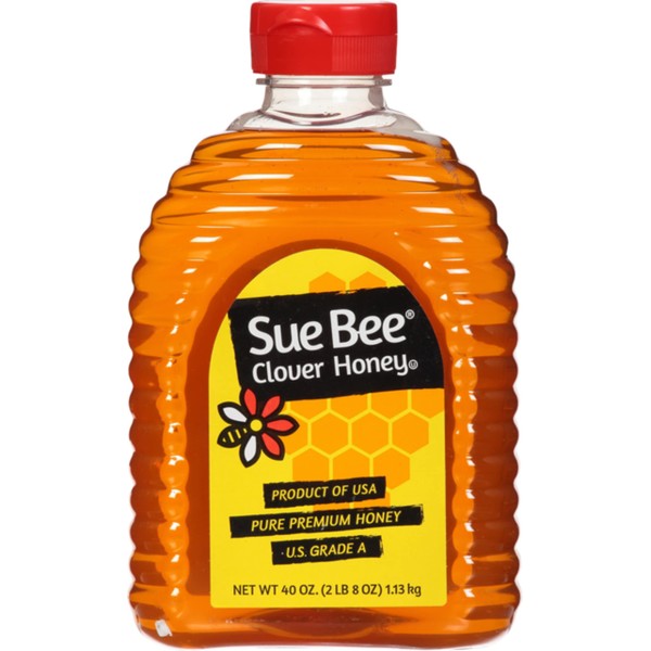 Sue Bee Pure USA Clover Honey, 40 Ounce (2.5 LB) Sue Bee Pure Premium Clover Honey From USA Beekeepers