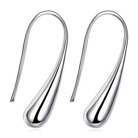 Stocking Stuffers Holiday Outfits for Women 2024 Silver Hoop Earrings for Women Waterdrop Hoop Earrings Elegant Teardrop Earrings for Girls Gifts for Teen Girls（silver 1）