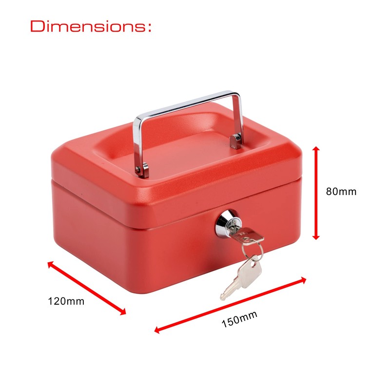 Burg-Wachter CB01R Money 5015 6" Cash Box - Red